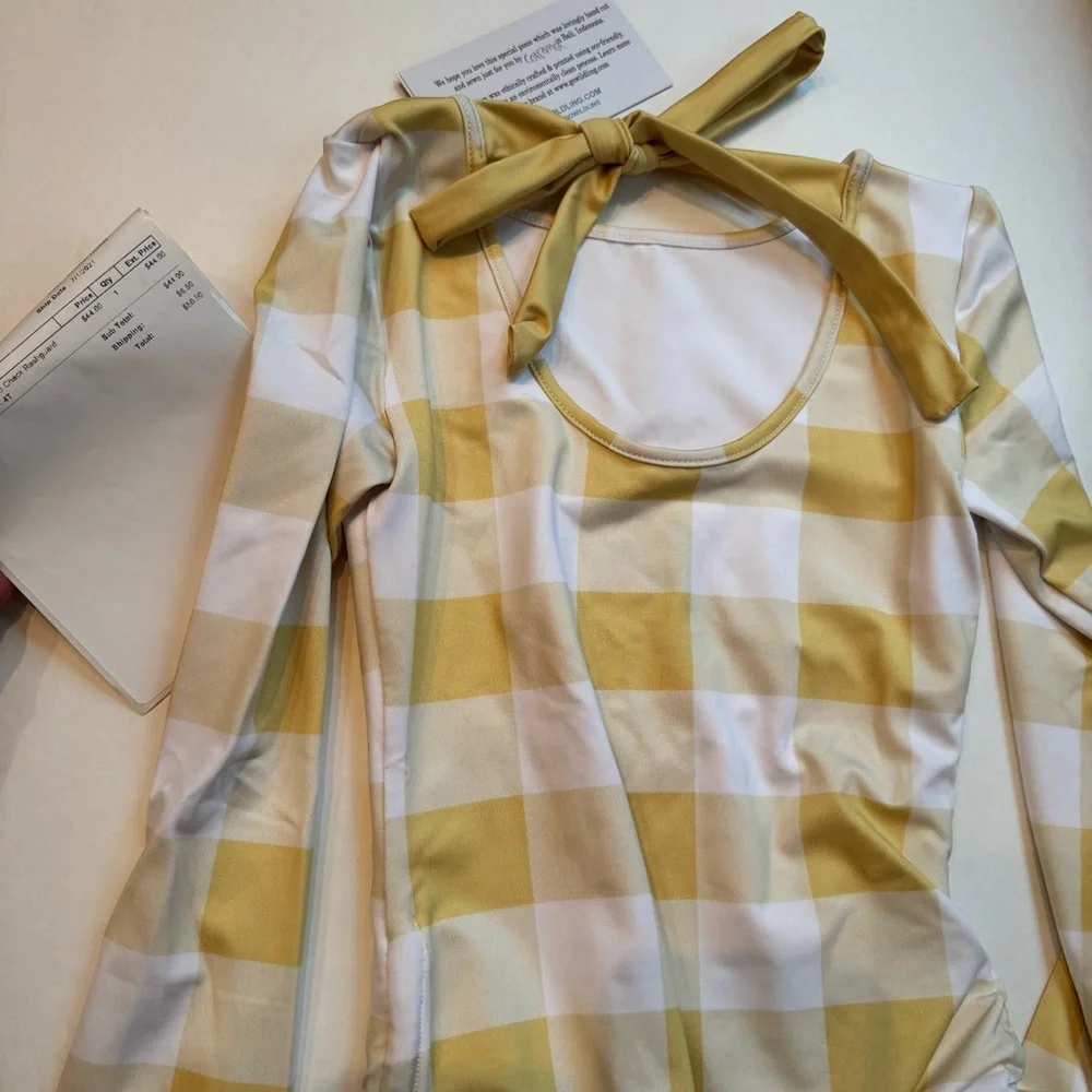Wildling Rash Guard Long Sleeve Leotard Yellow Buffalo Dance Swim Play Girls 4T